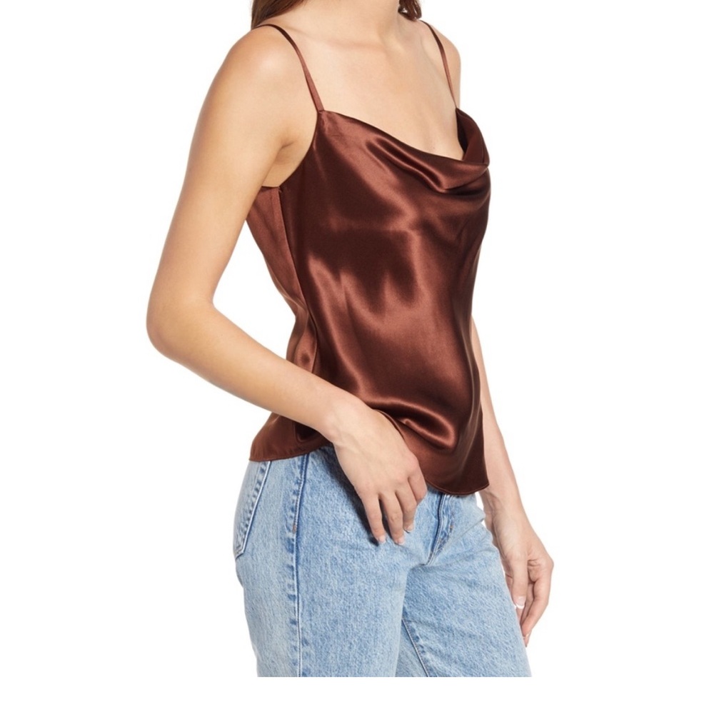Reformation 100% Silk Sammi Top Chestnut Medium - Picture 2 of 8